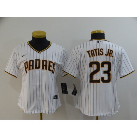 Women's San Diego Padres #23 Fernando Tatis Jr. White Cool Base Stitched MLB Jersey(Run Small)