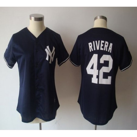 Yankees #42 Mariano Rivera Navy Blue Women's Fashion Stitched MLB Jersey