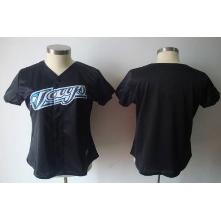 Blue Jays Blank Black Women's Fashion Stitched MLB Jersey