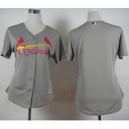 Cardinals Blank Grey Road Women's Stitched MLB Jersey