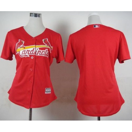 Cardinals Blank Red Fashion Women's Stitched MLB Jersey