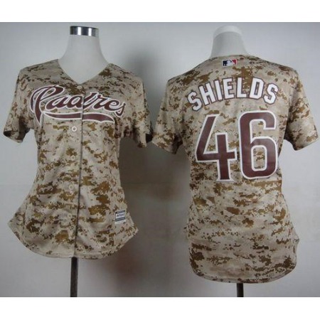 Padres #46 Craig Kimbrel Camo Alternate 2 Women's Stitched MLB Jersey