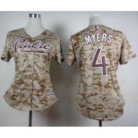 Padres #4 Wil Myers Camo Alternate 2 Women's Stitched MLB Jersey