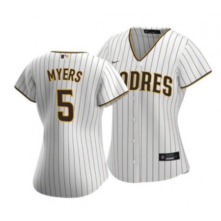 Women's San Diego Padres #5 Wil Myers White Cool Base Stitched Baseball Jersey(Run Small)