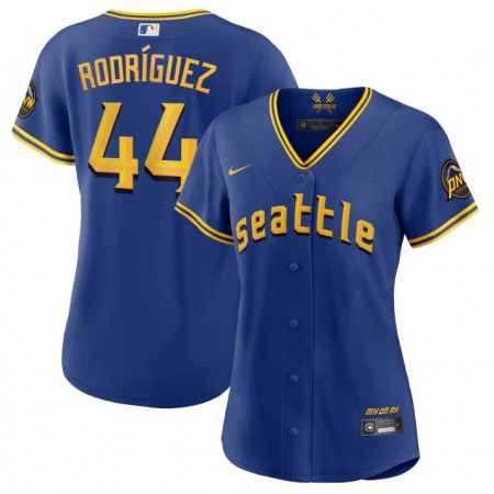 Women's Seattle Mariners #44 Julio Rodriguez Royal 2023 City Connect Stitched Baseball Jersey(Run Small)