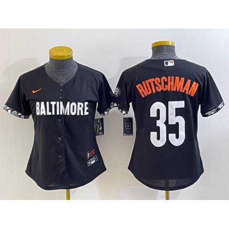 Youth Baltimore Orioles #35 Adley Rutschman Black 2023 City Connect Stitched Baseball Jersey