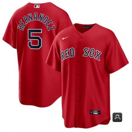 Youth Boston Red Sox #5 Enrique Hernandez Red Cool Base Stitched Jersey