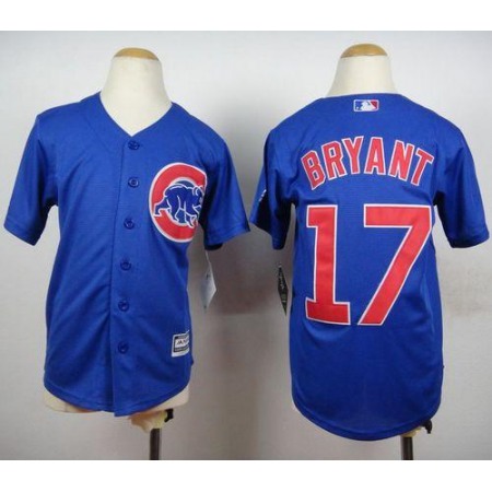 Cubs #17 Kris Bryant Blue New Cool Base Stitched Youth MLB Jersey