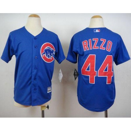 Cubs #44 Anthony Rizzo Blue Cool Base Stitched Youth MLB Jersey