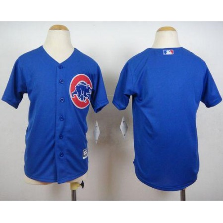 Cubs Blank Blue Cool Base Stitched Youth MLB Jersey