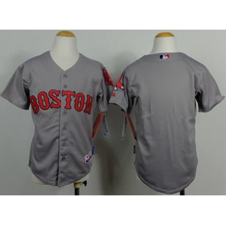 Red Sox Blank Grey Cool Base Stitched Youth MLB Jersey