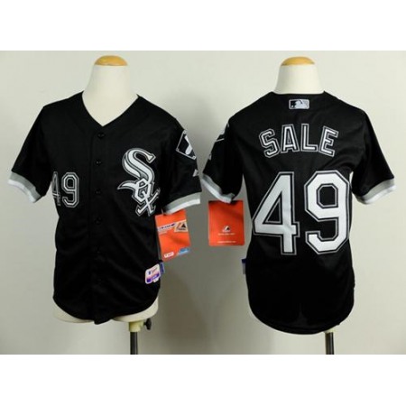 White Sox #49 Chris Sale Black Cool Base Stitched Youth MLB Jersey