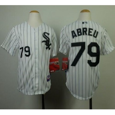 White Sox #79 Jose Abreu White(Black Strip) Cool Base Stitched Youth MLB Jersey