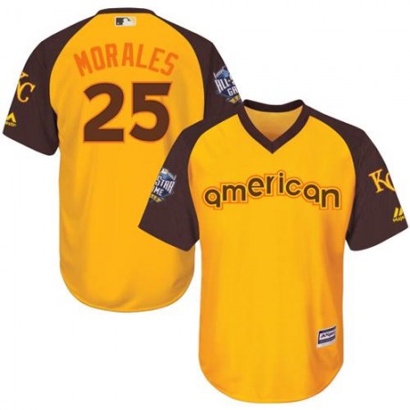 Royals #25 Kendrys Morales Gold 2016 All-Star American League Stitched Youth MLB Jersey