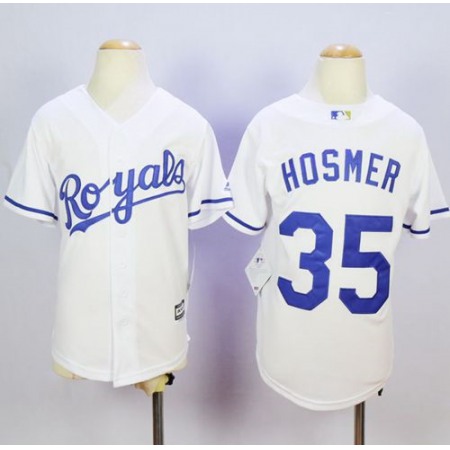 Royals #35 Eric Hosmer White Cool Base Stitched Youth MLB Jersey