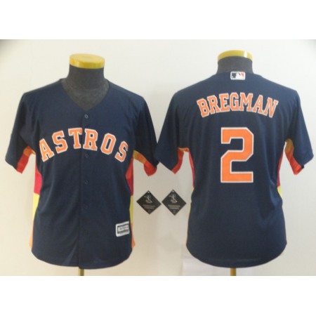 Youth Houston Astros #2 Alex Bregman Navy Cool Base Stitched MLB Jersey