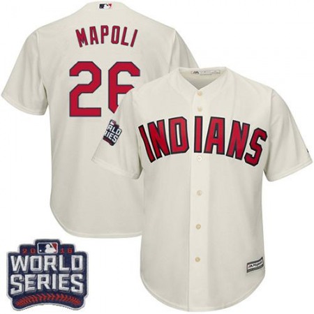 indians #26 Mike Napoli Cream Alternate 2016 World Series Bound Stitched Youth MLB Jersey