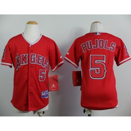Angels #5 Albert Pujols Red Stitched Youth MLB Jersey