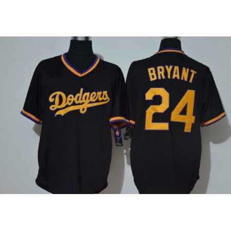 Youth Los Angeles Dodgers #24 Kobe Bryant Black Throwback Cool Base Stitched Jersey