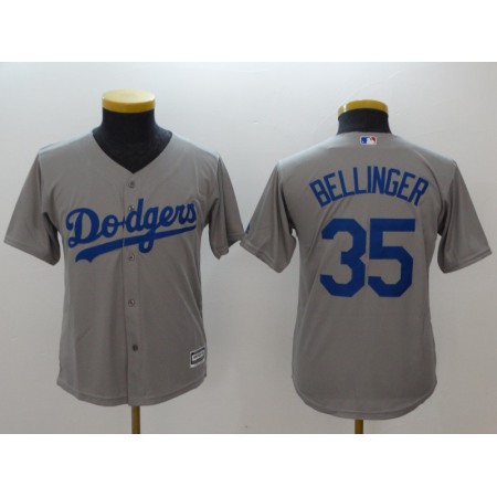 Youth Los Angeles Dodgers #35 Cody Bellinger Gray Cool Base Stitched MLB Jersey