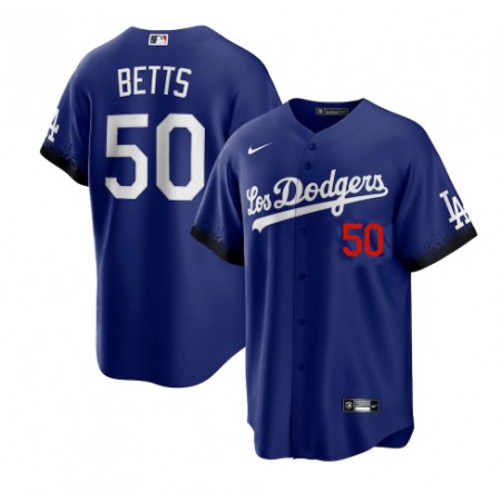 Youth Los Angeles Dodgers #50 Mookie Betts 2021 Royal City Connect Cool Base Stitched Jersey