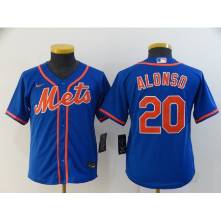 Youth New York Mets #20 Pete Alonso Blue Cool Base Stitched MLB Jersey