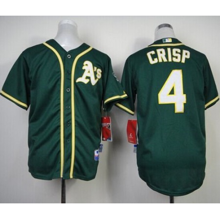 Athletics #4 Coco Crisp Green Cool Base Stitched Youth MLB Jersey
