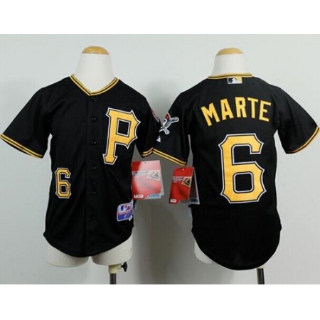 Pirates #6 Starling Marte Black Cool Base Stitched Youth MLB Jersey