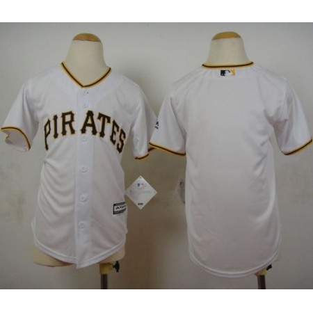 Pirates Blank White Cool Base Stitched Youth MLB Jersey