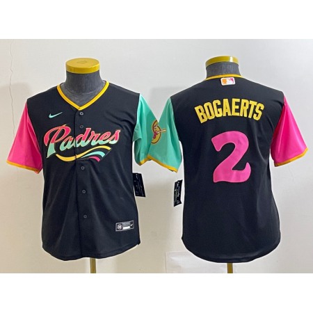 Youth San Diego Padres #2 Xander Bogaerts 2022 Black City Connect Stitched Baseball Jersey