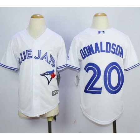 Blue Jays #20 Josh Donaldson White Cool Base Stitched Youth MLB Jersey