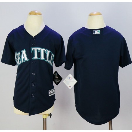 Mariners Blank Navy Blue Cool Base Stitched Youth MLB Jersey