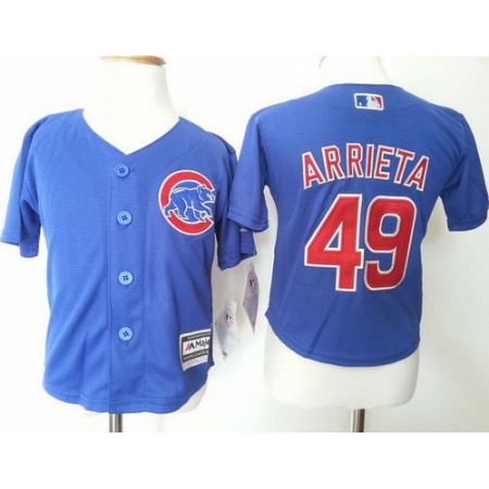 Toddler Cubs #49 Jake Arrieta Blue Cool Base Stitched MLB Jersey