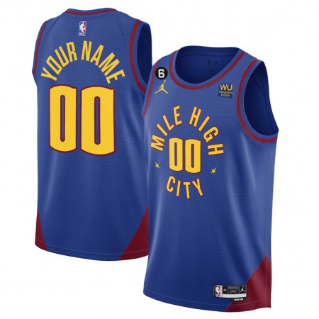 Denver Nuggets Customized Blue 2022/23 Statement Edition With NO.6 Patch Stitched Jersey