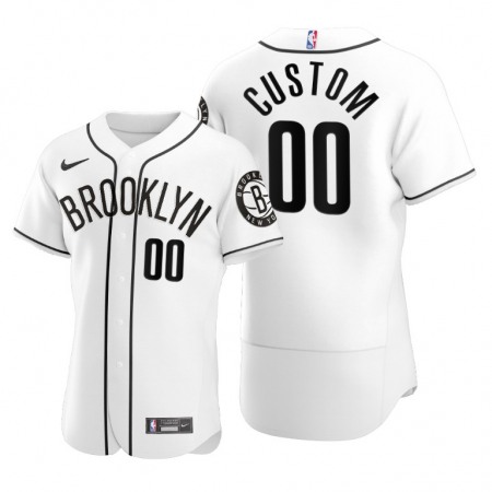 Men's Brooklyn Nets Customized 2020 White NBA X MLB Crossover Edition Stitched Jersey