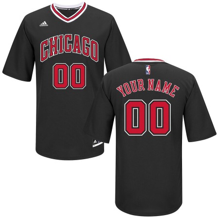 Men's Chicago Bulls Black Customized Short Sleeve Stitched NBA Jersey