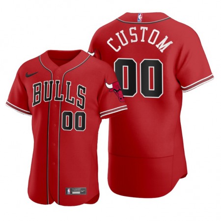 Men's Chicago Bulls Customized 2020 Red NBA X MLB Crossover Edition Stitched Jersey