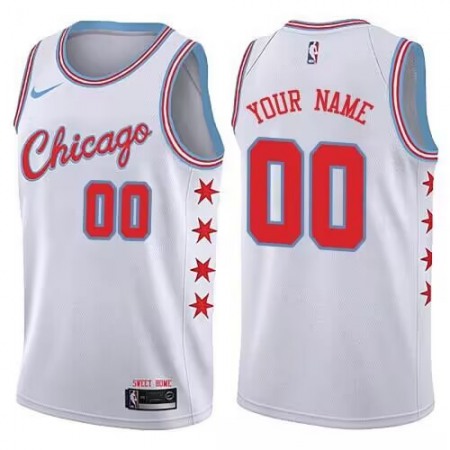 Men's Chicago Bulls Customized White City Edition Swingman Stitched Jersey