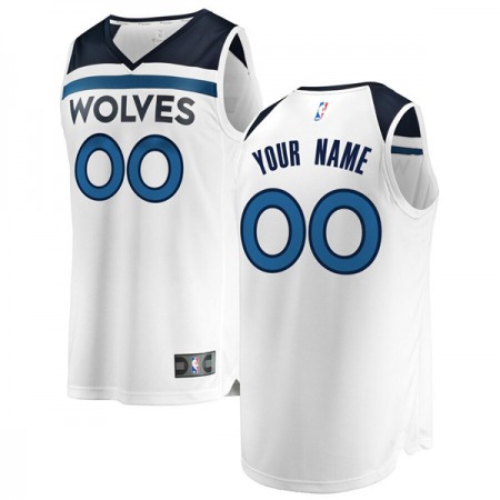 Men's Minnesota Timberwolves White Customized Stitched NBA Jersey