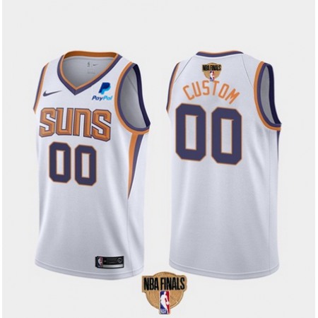 Men's Phoenix Suns Customized 2021 White NBA Finals Association Edition Stitched Jersey