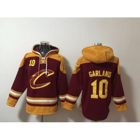 Men's Cleveland Cavaliers #10 Darius Garland Red Ageless Must-Have Lace-Up Pullover Hoodie