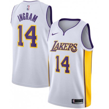 Men's Los Angeles Lakers #14 Brandon Ingram White Association Edition Stitched Jersey