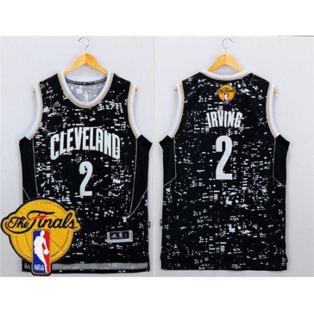 Cavaliers #2 Kyrie Irving Black City Light The Finals Patch Stitched NBA Jersey