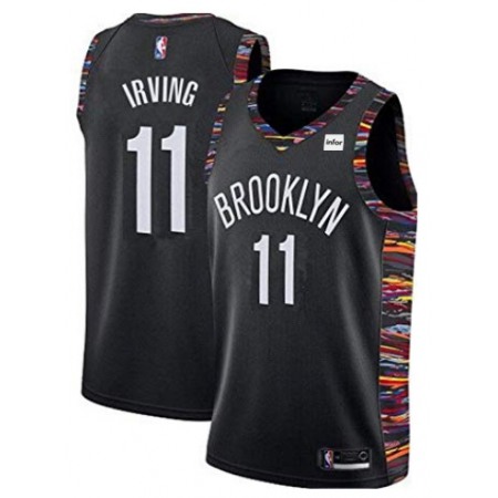 Men's Brooklyn Nets #11 Kyrie Irving Black City edition Swingman Stitched NBA Jersey