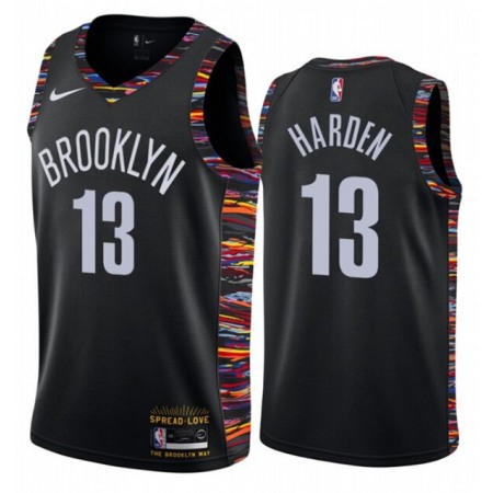 Men's Brooklyn Nets #13 James Harden Black City Edition Stitched NBA Jersey