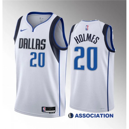 Men's Dallas Mavericks #20 Richaun Holmes White 2023 Draft Association Edition Stitched Basketball Jersey