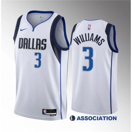 Men's Dallas Mavericks #3 Grant Williams White Association Edition Stitched Basketball Jersey