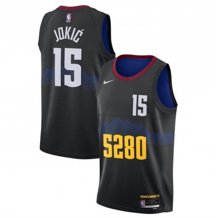 Men's Denver Nuggets #15 Nikola Jokic Black 2023-24 City Edition Stitched Basketball Jersey