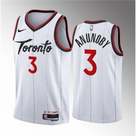 Men's Toronto Raptors #3 O.G. Anunoby White 2023/24 Association Edition Stitched Basketball Jersey