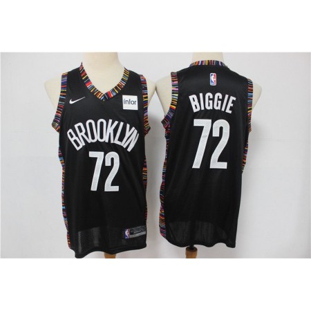 Men's Brooklyn Nets #72 Biggie 2020 Black City Edition Stitched Jersey